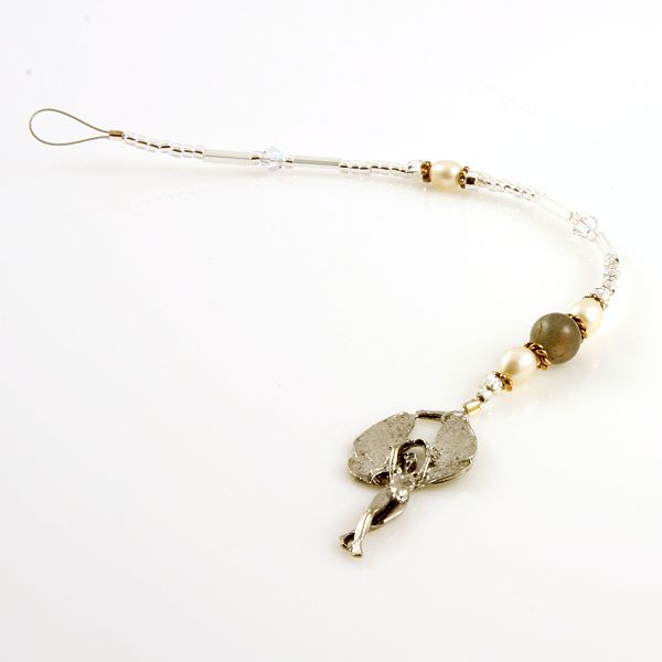 6 Inch Dangly-Bit: Faery, Silver Plate with Labradorite